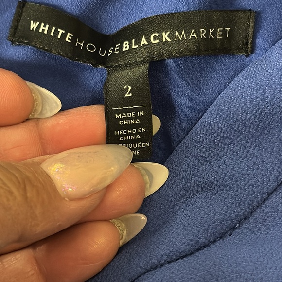 WHBM blue high neck dress 2, ties in back - Picture 4 of 9